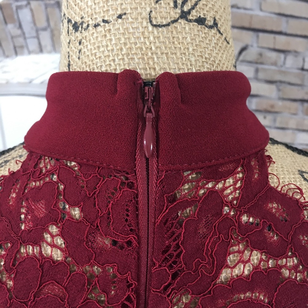 Lulus Rayleigh Burgundy Halter Mini Dress in S and M NWT - Picture 13 of 16